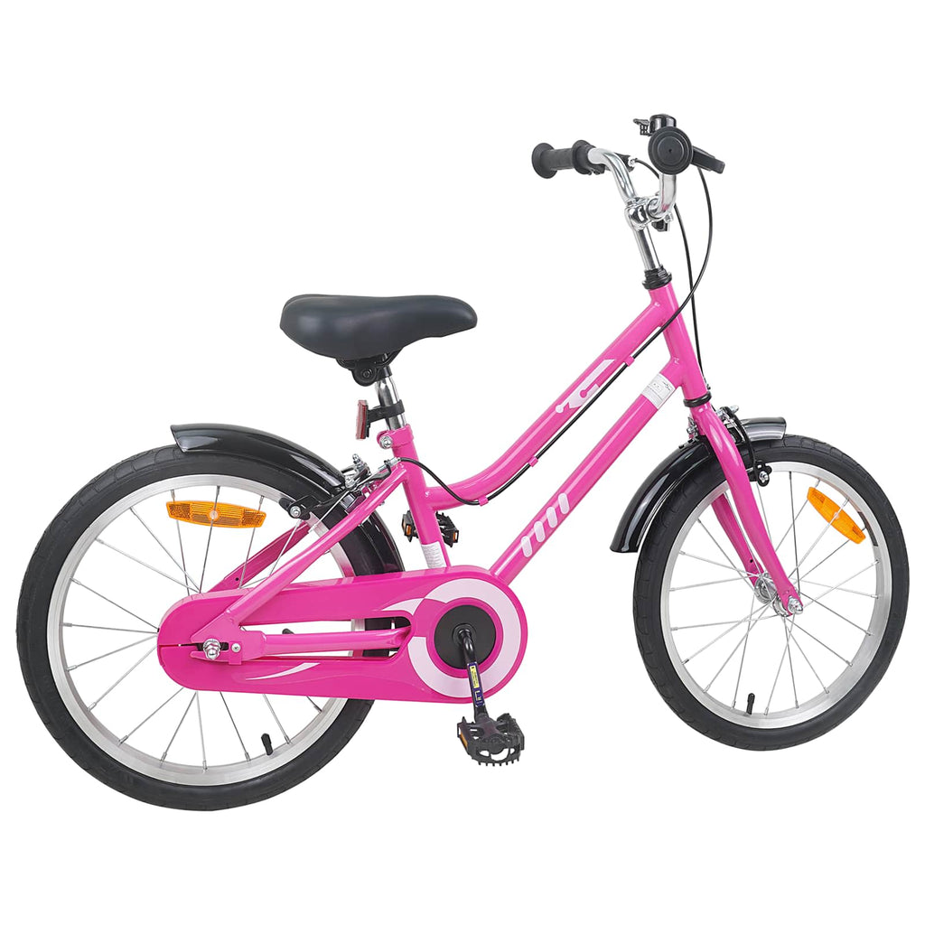 Bicicleta Infantil 18 Polegadas para 5-7 anos Preto Rosa — foto 3