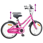 Bicicleta Infantil 18 Polegadas para 5-7 anos Preto Rosa — foto 7