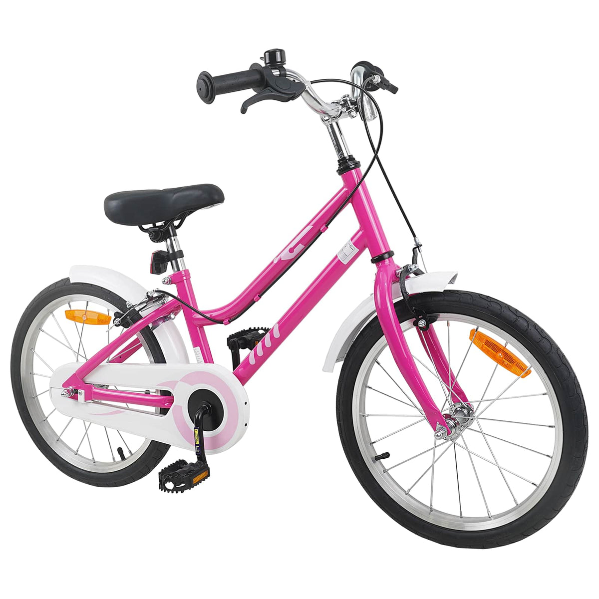 Bicicleta Infantil 18 Polegadas para 5-7 anos Rosa Branco — foto 2