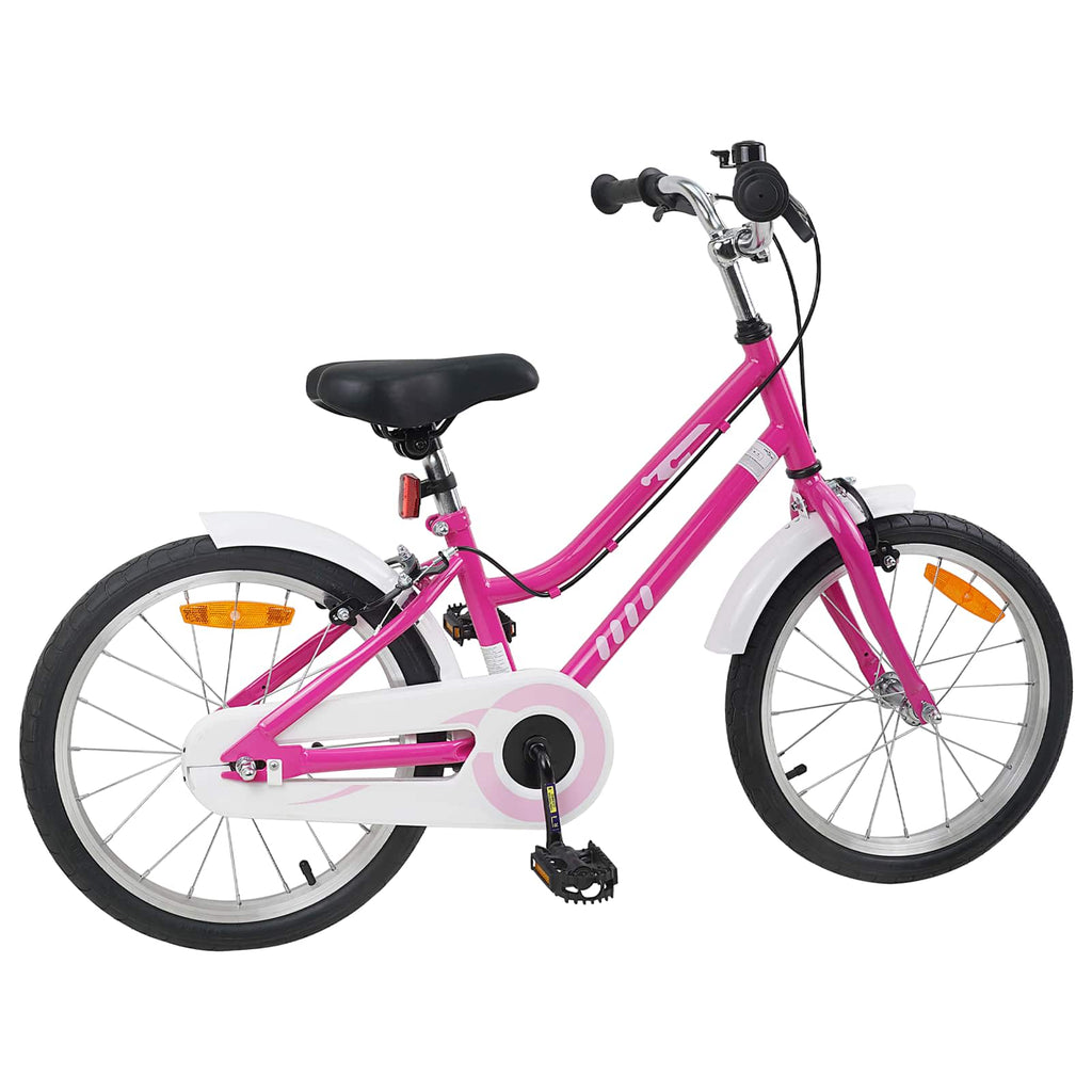 Bicicleta Infantil 18 Polegadas para 5-7 anos Rosa Branco — foto 3