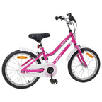 Bicicleta Infantil 18 Polegadas para 5-7 anos Rosa Branco — foto 3