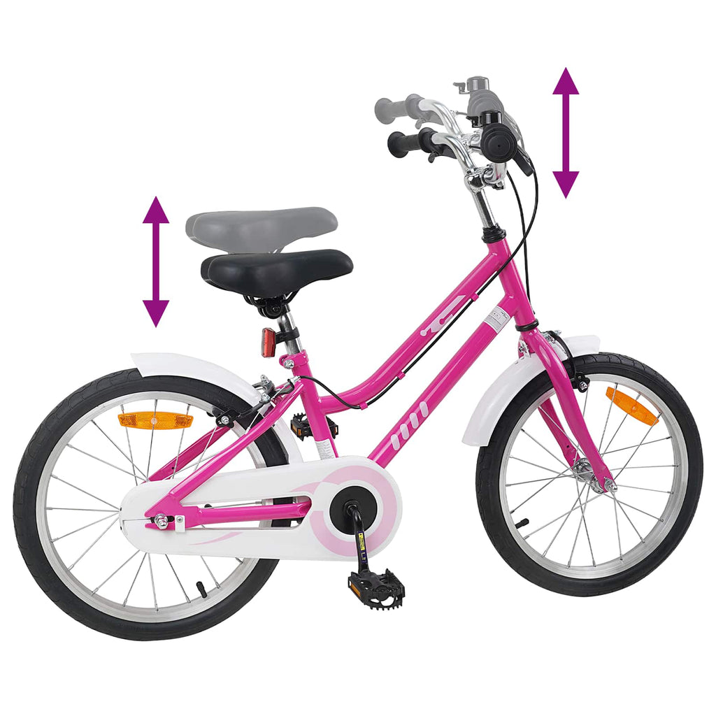 Bicicleta Infantil 18 Polegadas para 5-7 anos Rosa Branco — foto 7