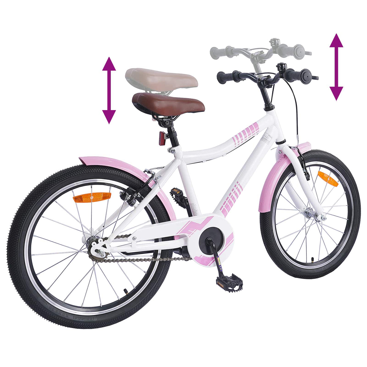 Bicicleta Infantil 18 Polegadas para 5-7 anos Rosa Claro — foto 7
