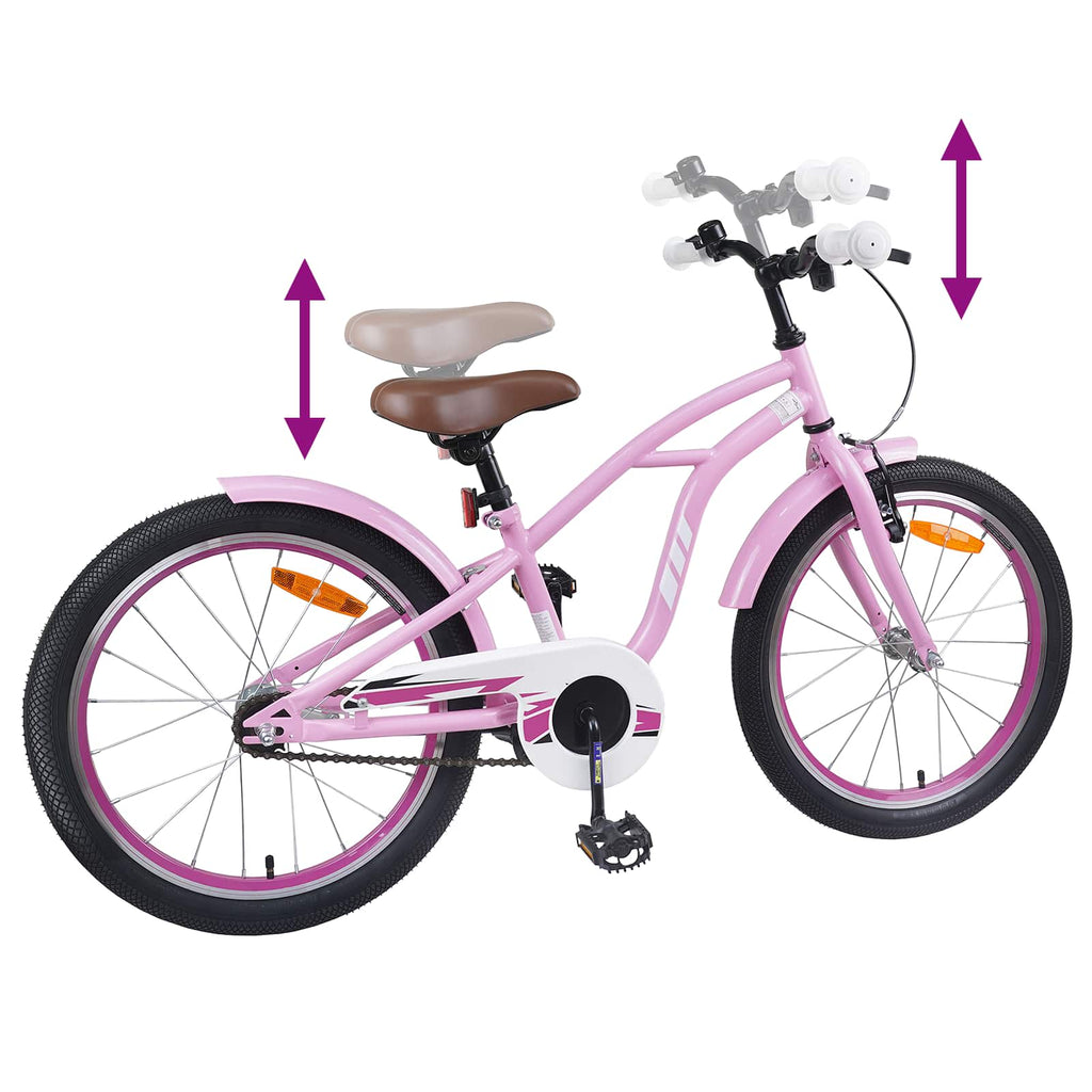 Bicicleta Infantil 18 Polegadas para 5-7 anos Rosa Claro — foto 7