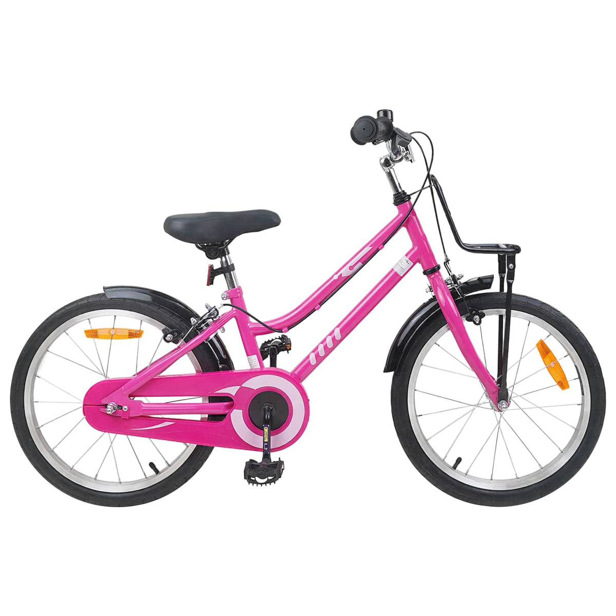 Bicicleta Infantil 18 Polegadas para 5-7 anos Rosa e Preto — foto 1