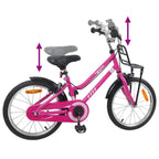 Bicicleta Infantil 18 Polegadas para 5-7 anos Rosa e Preto — foto 7