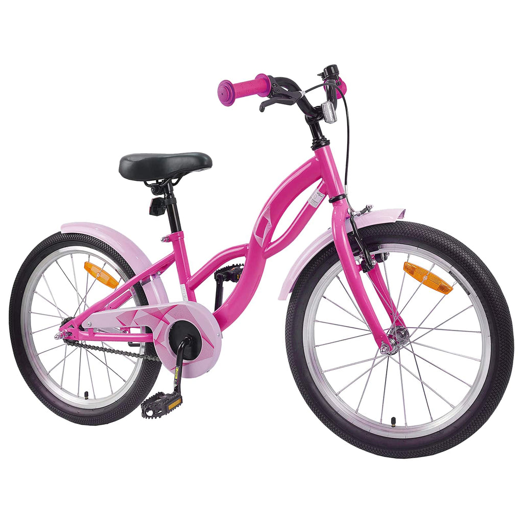 Bicicleta Infantil 18 Polegadas para 5-7 anos Rosa Escuro — foto 2