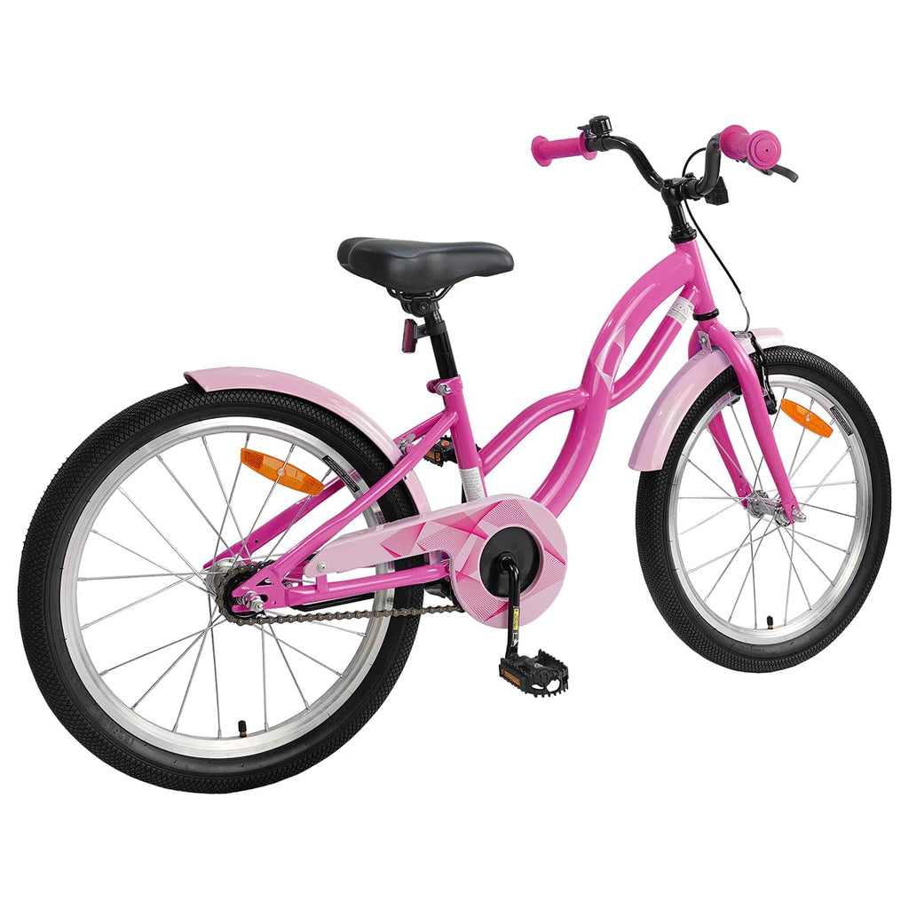 Bicicleta Infantil 18 Polegadas para 5-7 anos Rosa Escuro — foto 3