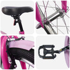 Bicicleta Infantil 18 Polegadas para 5-7 anos Rosa Escuro — foto 4