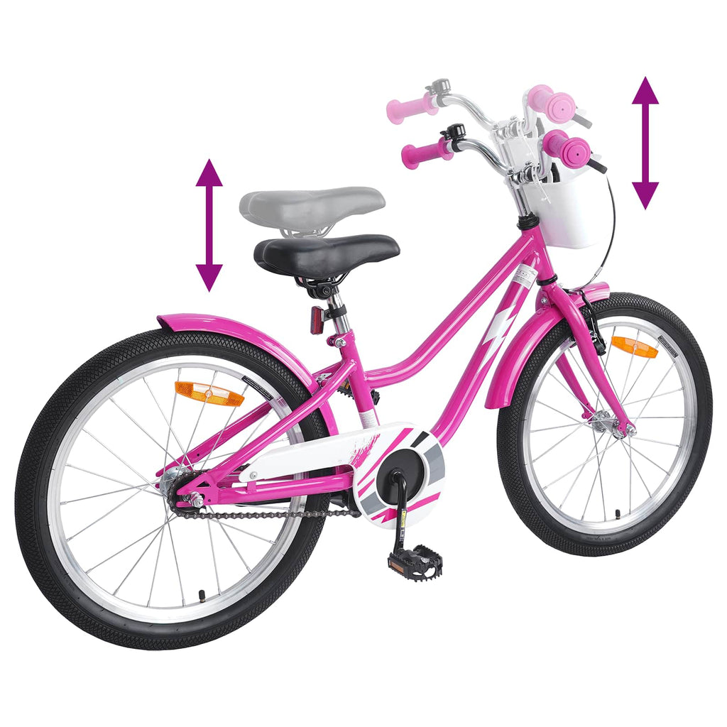 Bicicleta Infantil 18 Polegadas para 5-7 anos Rosa Escuro — foto 7
