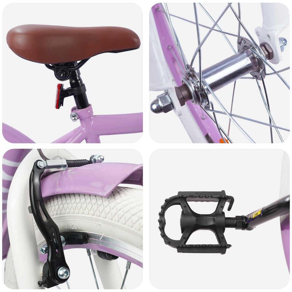 Bicicleta Infantil 18 Polegadas para 5-7 anos Roxo — foto 4