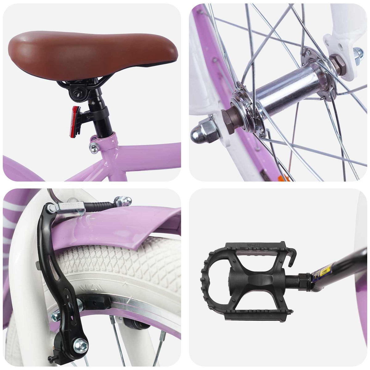 Bicicleta Infantil 18 Polegadas para 5-7 anos Roxo — foto 4
