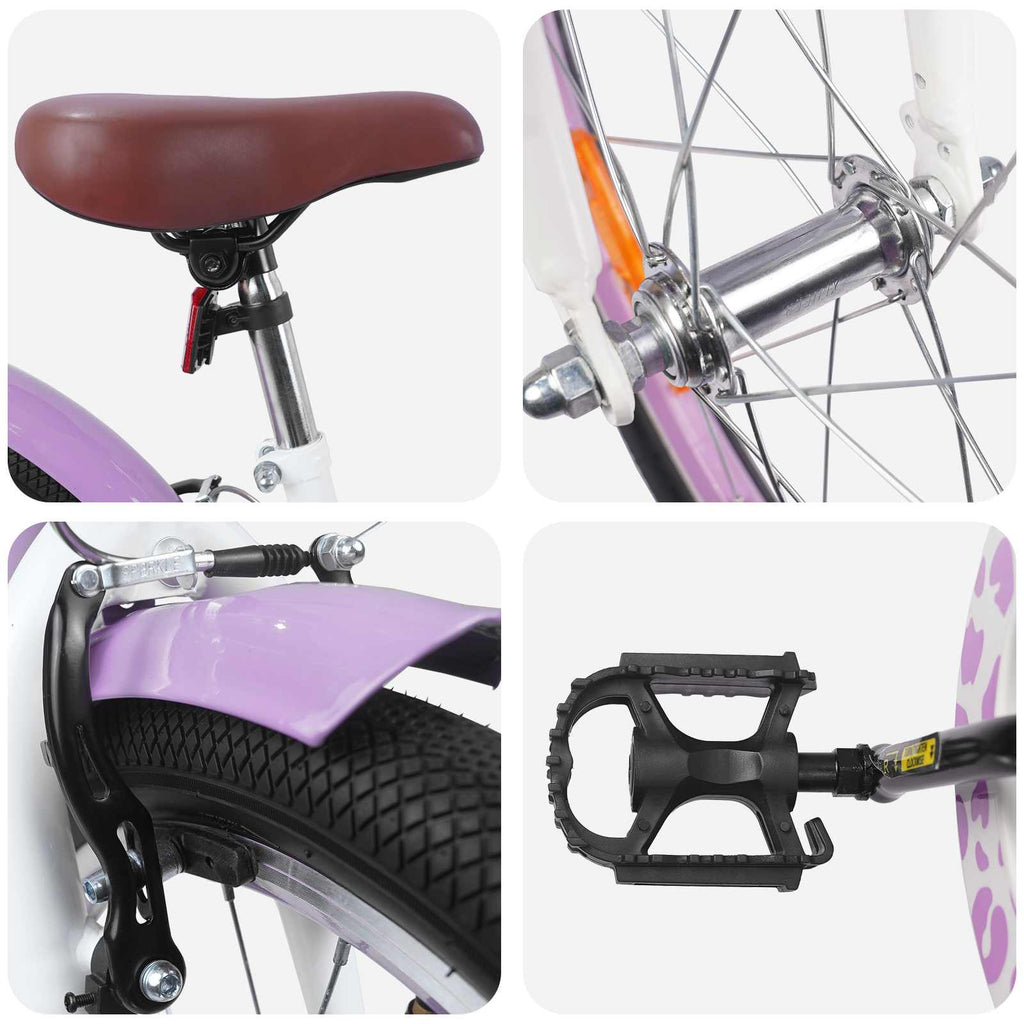 Bicicleta Infantil 18 Polegadas para 5-7 anos Roxo — foto 4