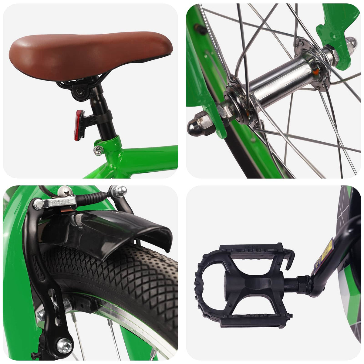 Bicicleta Infantil 18 Polegadas para 5-7 anos Verde — foto 4