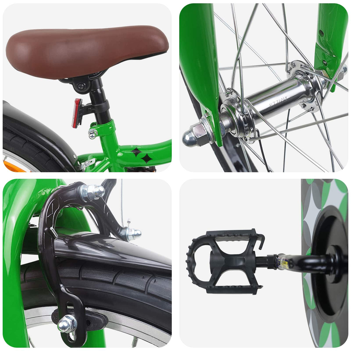 Bicicleta Infantil 18 Polegadas para 5-7 anos Verde — foto 4