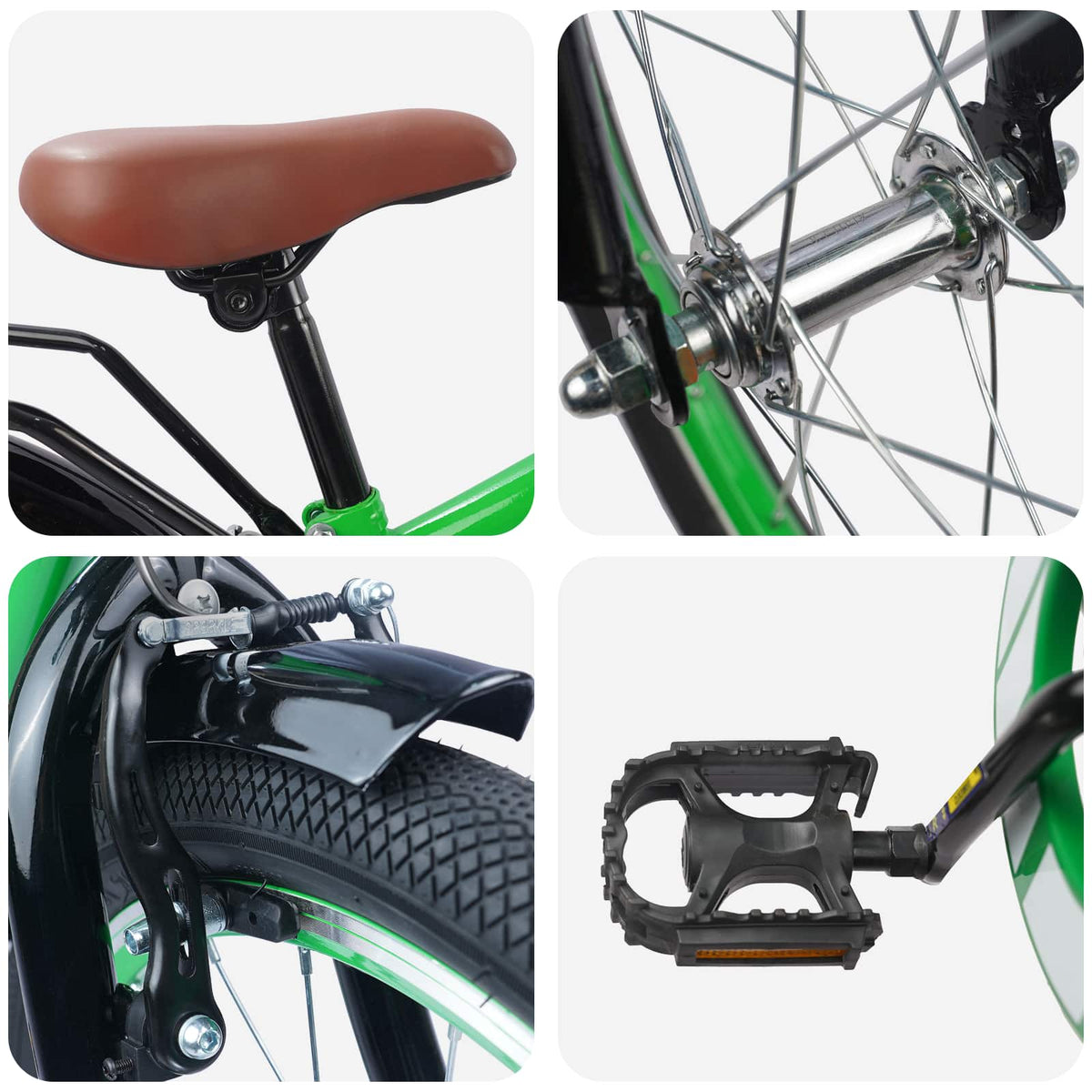 Bicicleta Infantil 18 Polegadas para 5-7 anos Verde — foto 4