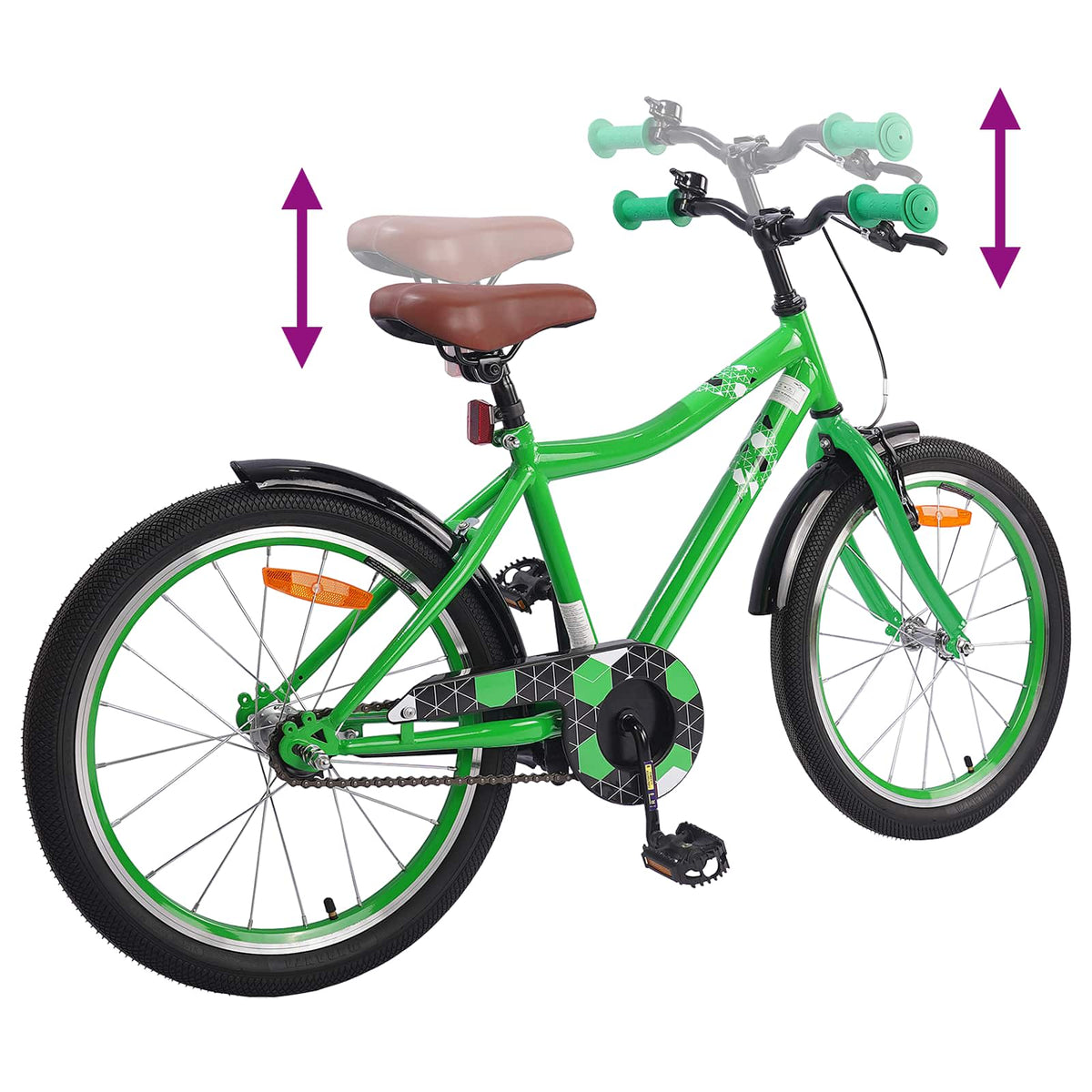 Bicicleta Infantil 18 Polegadas para 5-7 anos Verde — foto 7