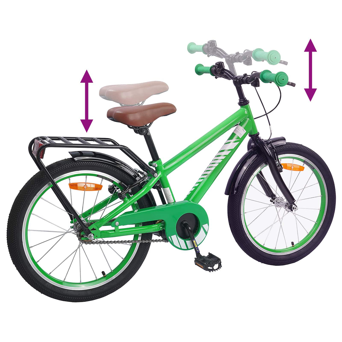 Bicicleta Infantil 18 Polegadas para 5-7 anos Verde — foto 7