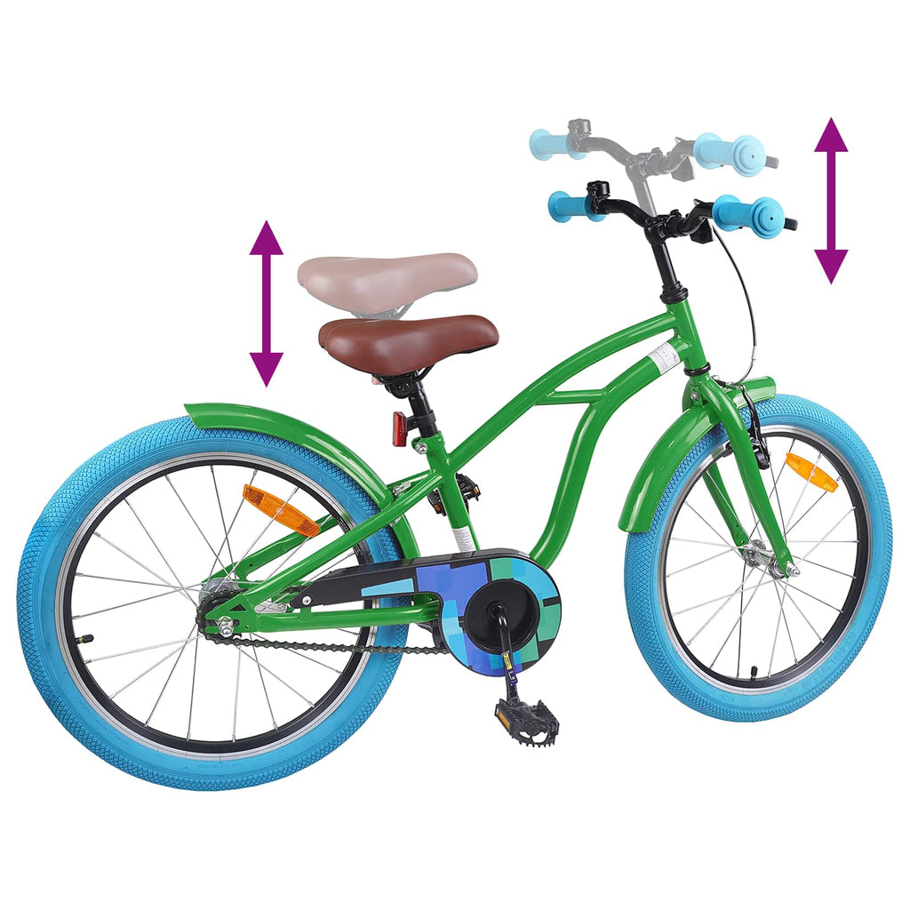 Bicicleta Infantil 18 Polegadas para 5-7 anos Verde — foto 7