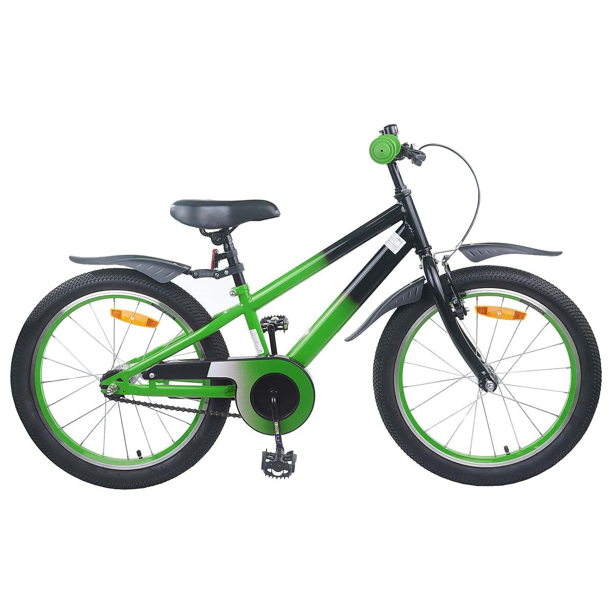 Bicicleta Infantil 18 Polegadas para 5-7 anos Verde Preto — foto 1