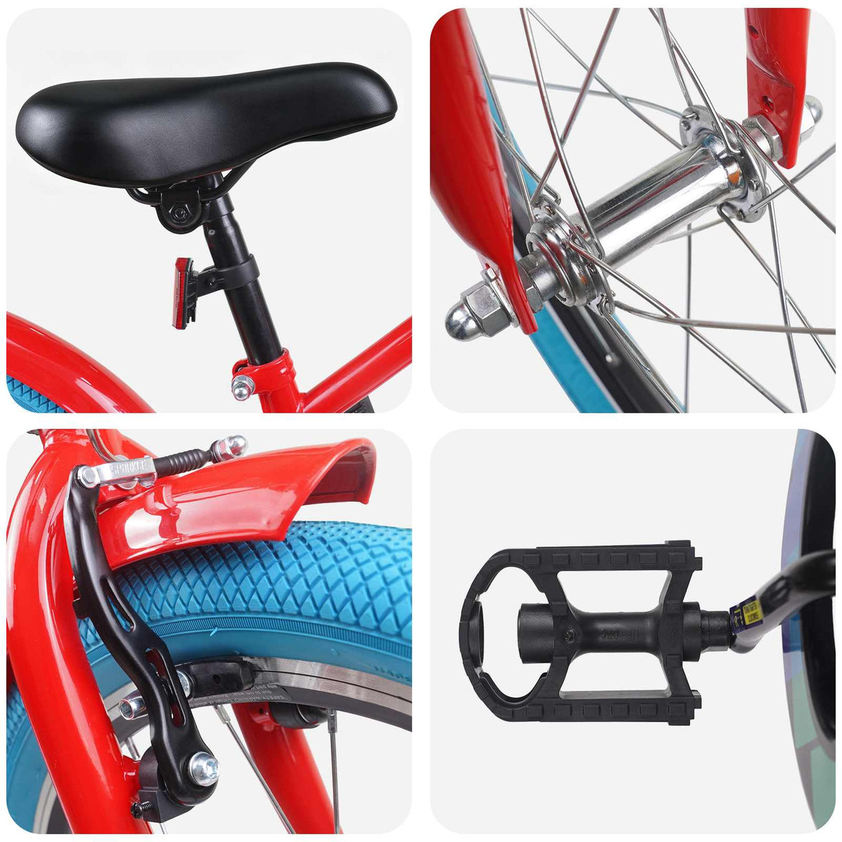 Bicicleta Infantil 18 Polegadas para 5-7 anos Vermelho — foto 4