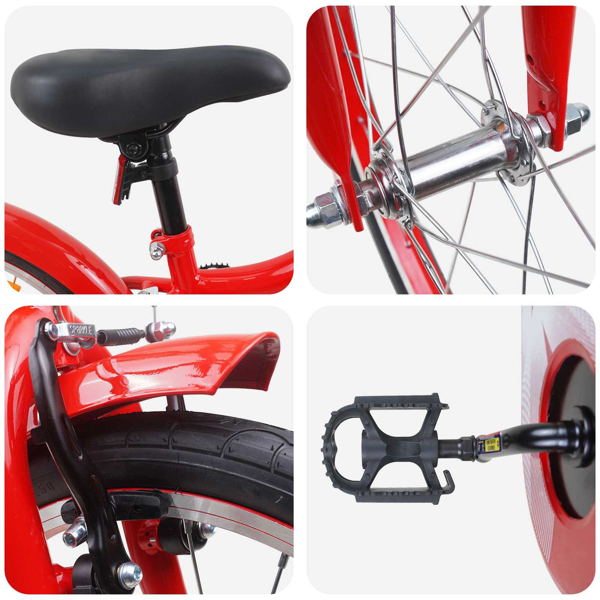 Bicicleta Infantil 18 Polegadas para 5-7 anos Vermelho — foto 4