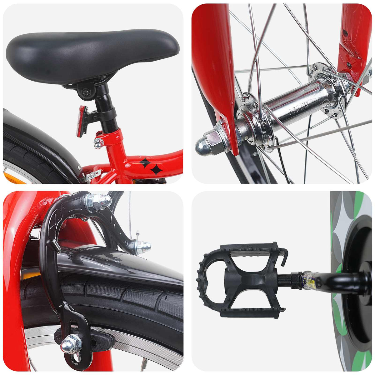 Bicicleta Infantil 18 Polegadas para 5-7 anos Vermelho — foto 4
