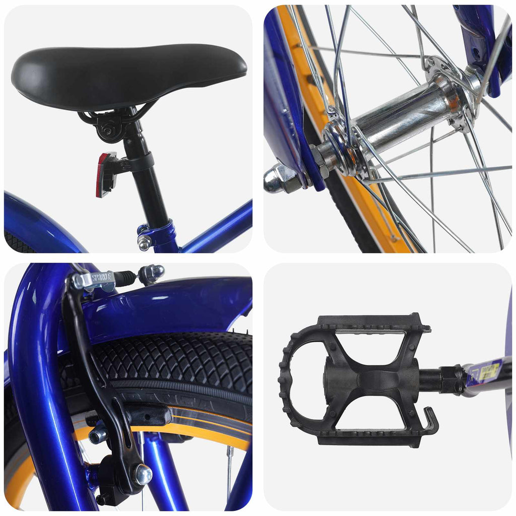 Bicicleta Infantil 20 Polegadas para 6-11 Anos Azul Escuro — foto 4