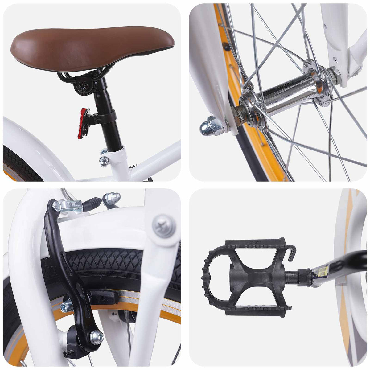 Bicicleta Infantil 20 Polegadas para 6-11 Anos Branco — foto 4