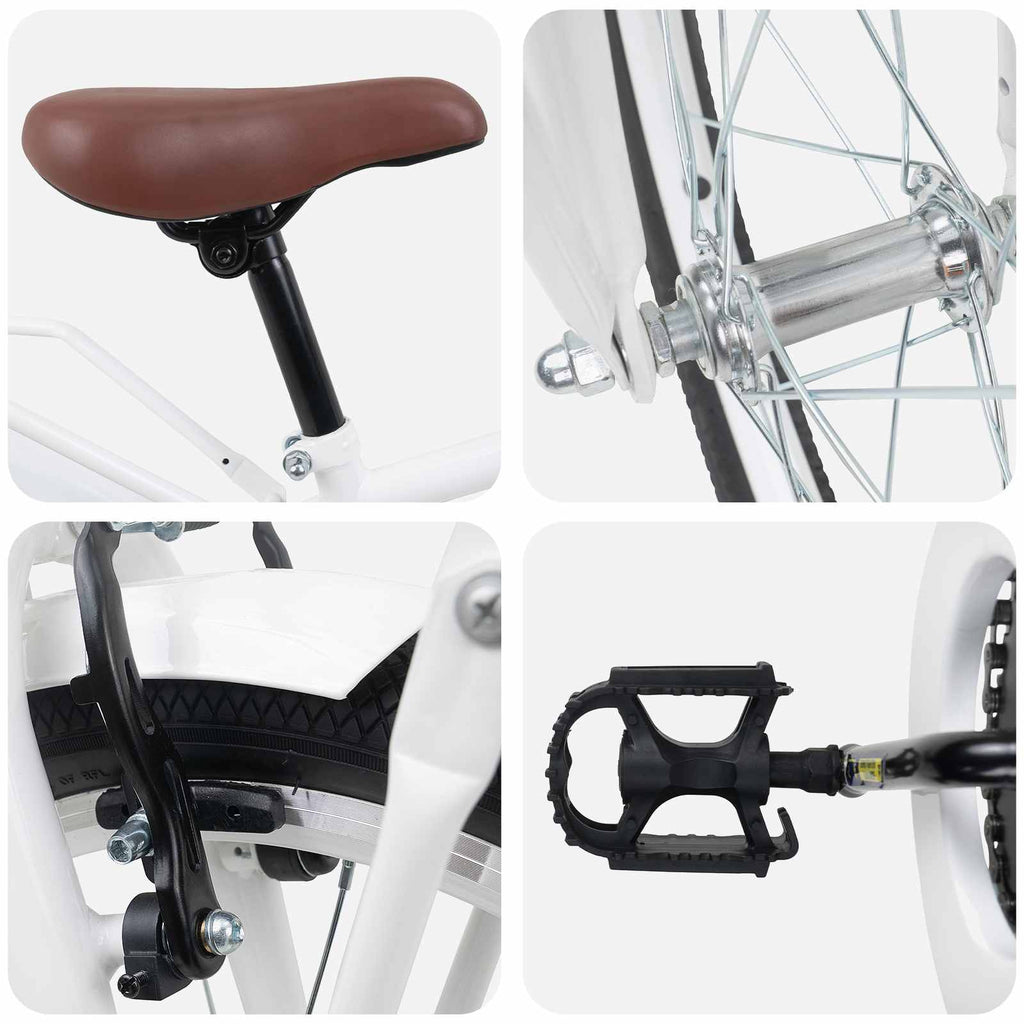 Bicicleta Infantil 20 Polegadas para 6-11 Anos Branco — foto 4