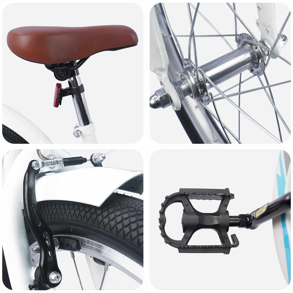 Bicicleta Infantil 20 Polegadas para 6-11 Anos Branco — foto 4