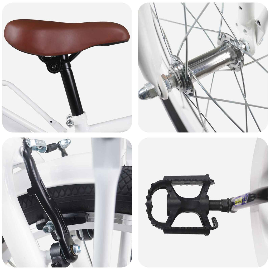 Bicicleta Infantil 20 Polegadas para 6-11 Anos Branco — foto 4