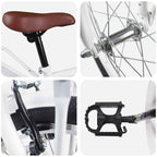 Bicicleta Infantil 20 Polegadas para 6-11 Anos Branco — foto 4