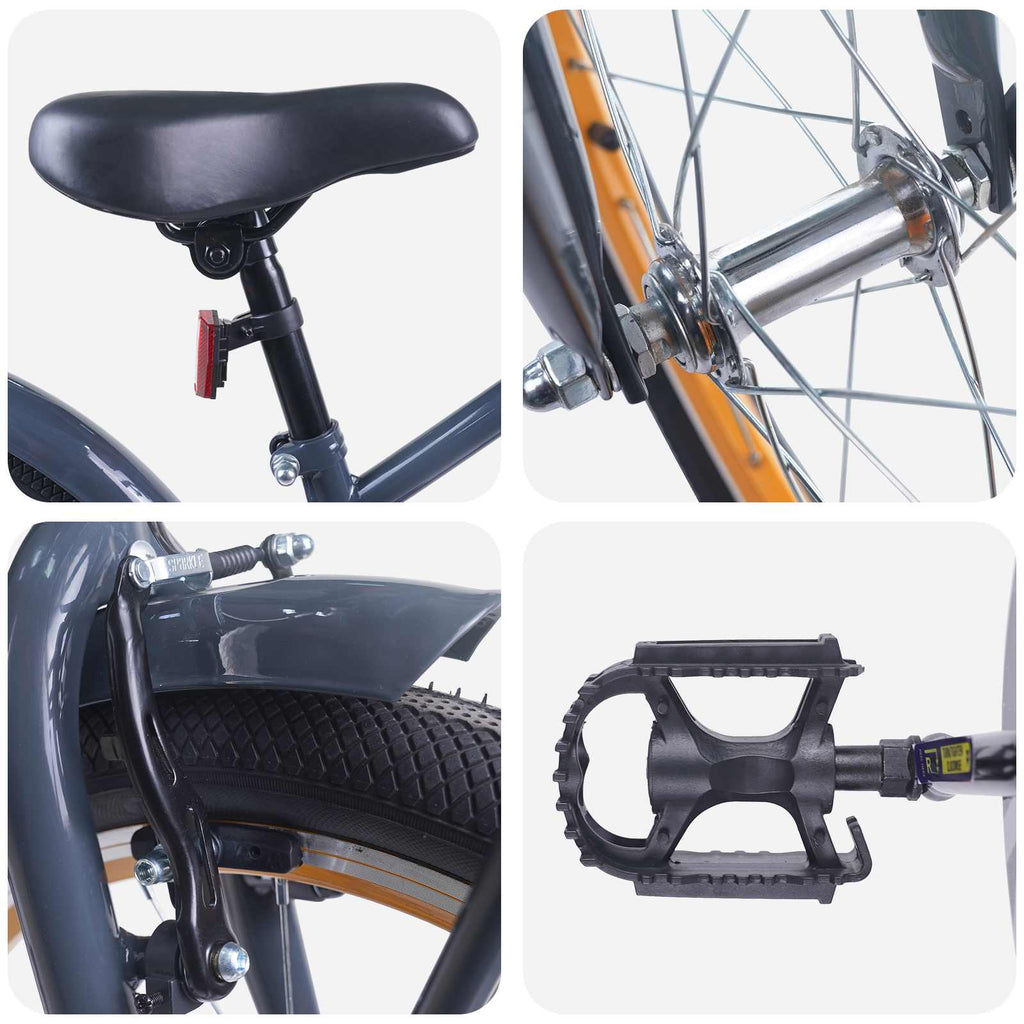 Bicicleta Infantil 20 Polegadas para 6-11 Anos Cinzento-Escuro — foto 4