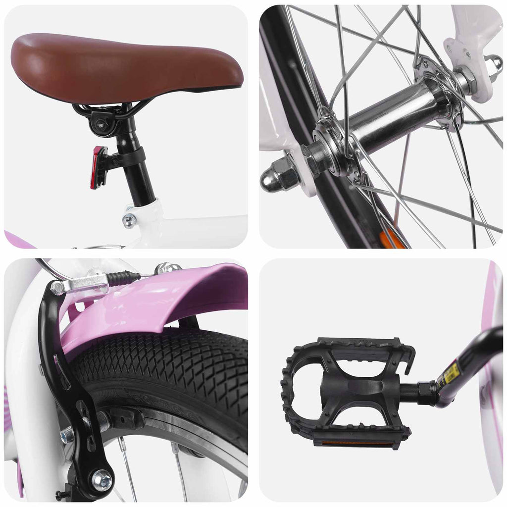 Bicicleta Infantil 20 Polegadas para 6-11 Anos Rosa Claro — foto 4