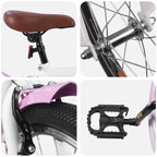 Bicicleta Infantil 20 Polegadas para 6-11 Anos Rosa Claro — foto 4