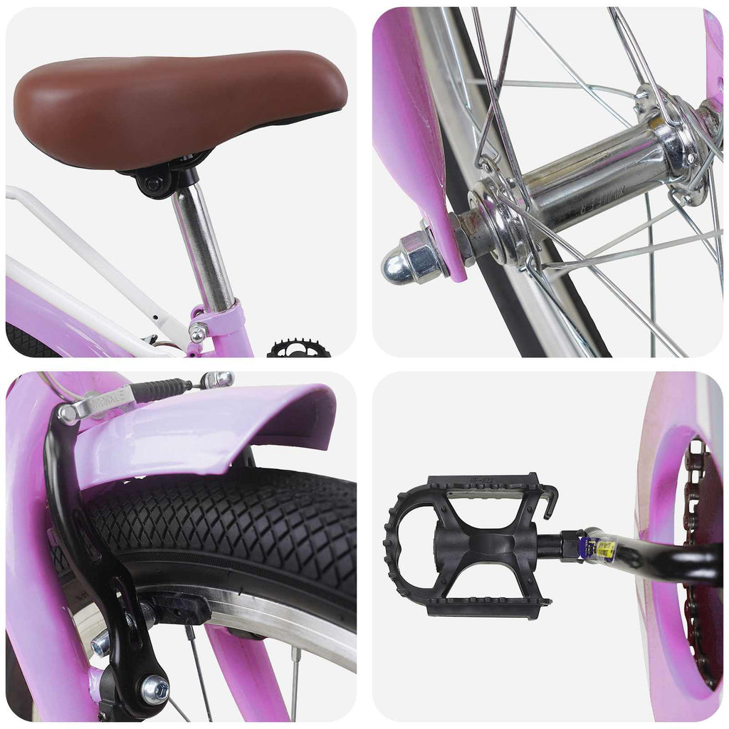 Bicicleta Infantil 20 Polegadas para 6-11 Anos Roxo — foto 4