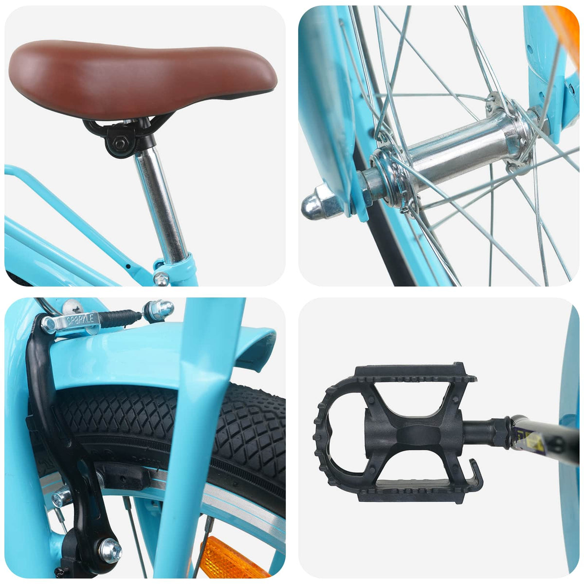 Bicicleta Infantil 22 Polegadas para 7-12 anos Azul-Claro — foto 4