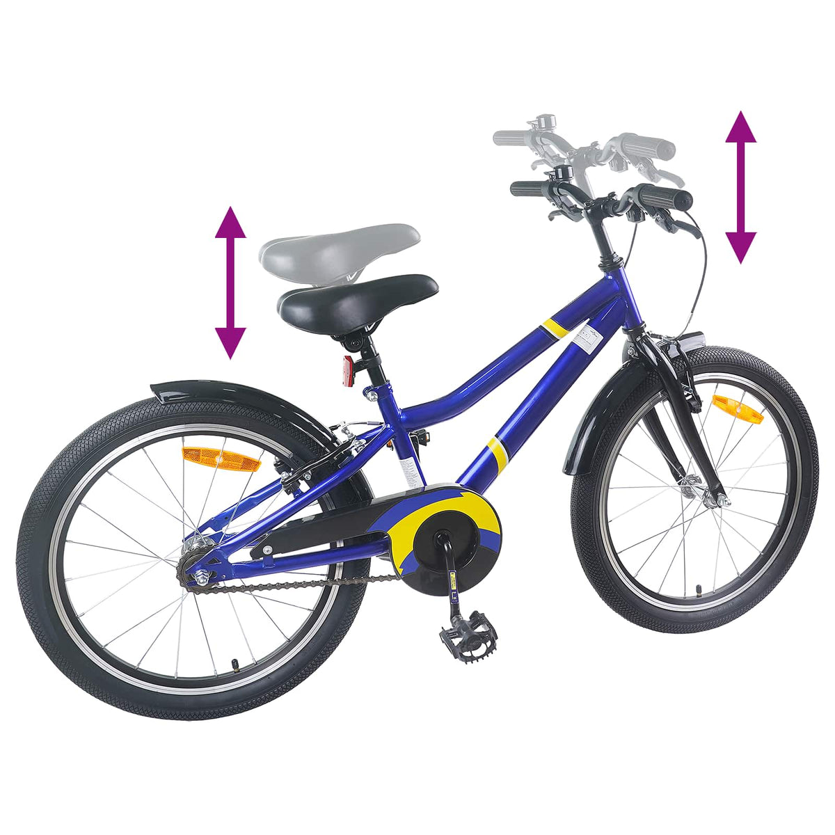 Bicicleta infantil 22 Polegadas para 7-12 anos Azul e Preto — foto 7