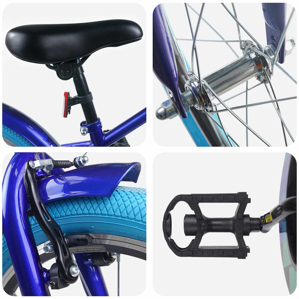 Bicicleta Infantil 22 Polegadas para 7-12 anos Azul Escuro — foto 4
