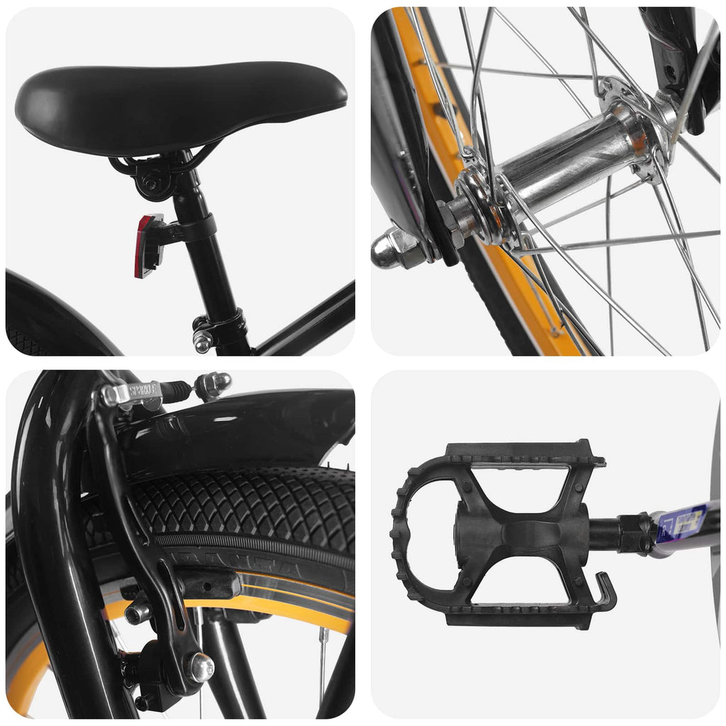 Bicicleta Infantil 22 Polegadas para 7-12 anos Preto — foto 4