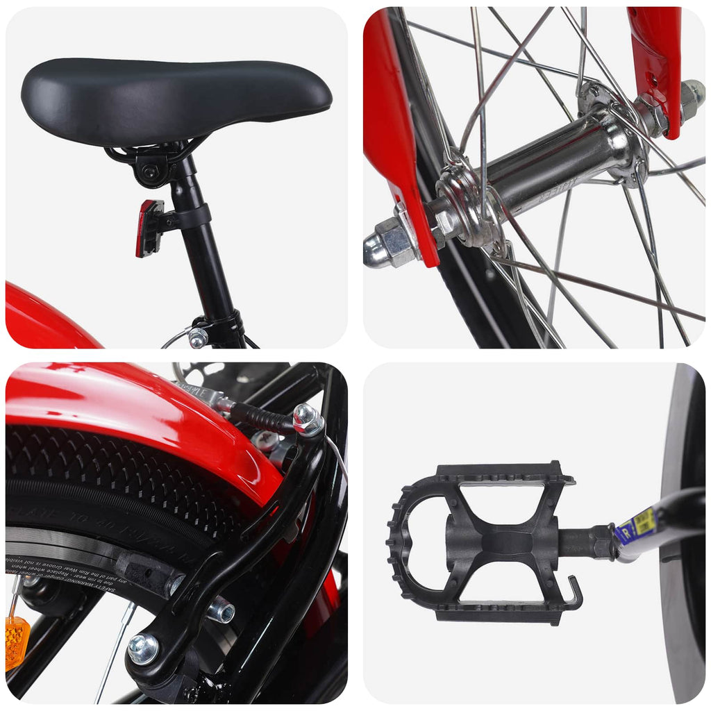 Bicicleta infantil 22 Polegadas para 7-12 anos Preto e Vermelho — foto 4
