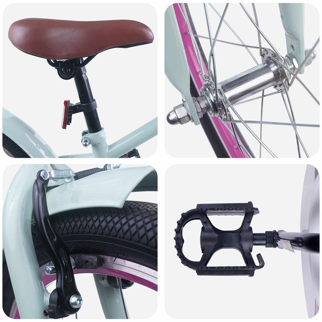Bicicleta Infantil 22 Polegadas para 7-12 anos Verde Claro — foto 4