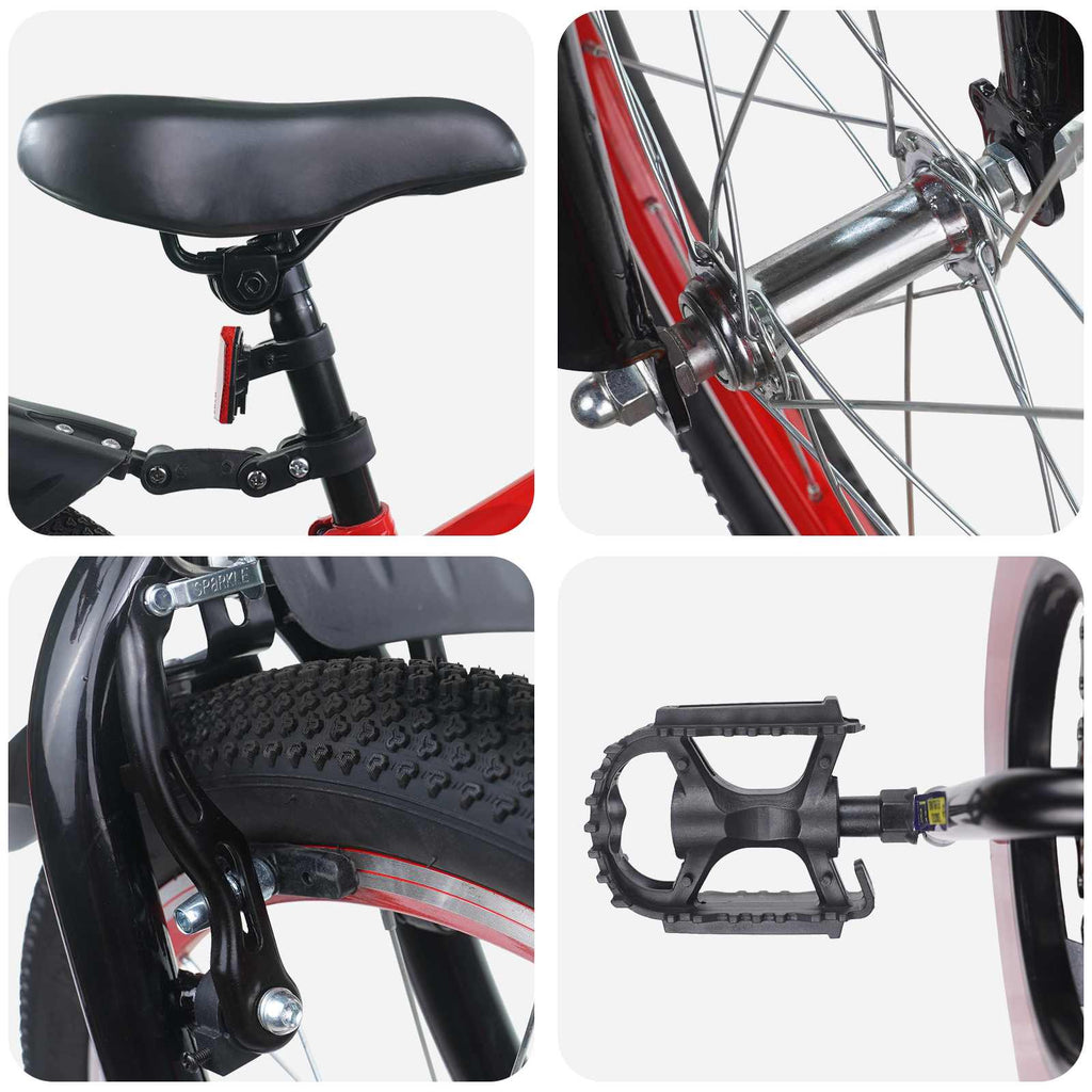 Bicicleta Infantil 22 Polegadas para 7-12 anos Vermelho e Preto — foto 4