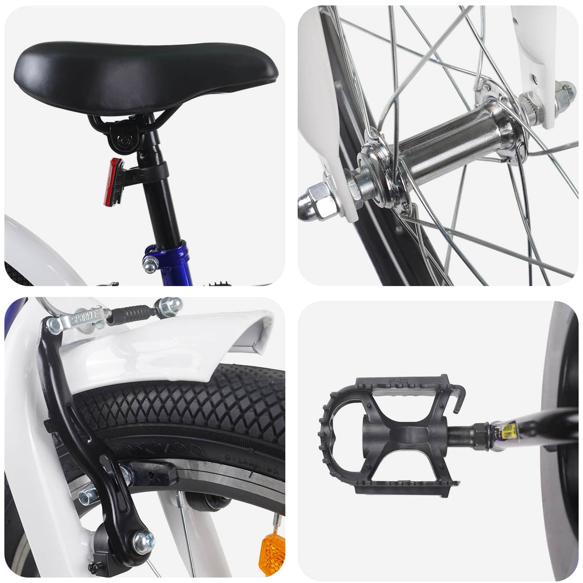 Bicicleta infantil 24 Polegadas para 8-12 anos Azul e Branco — foto 4