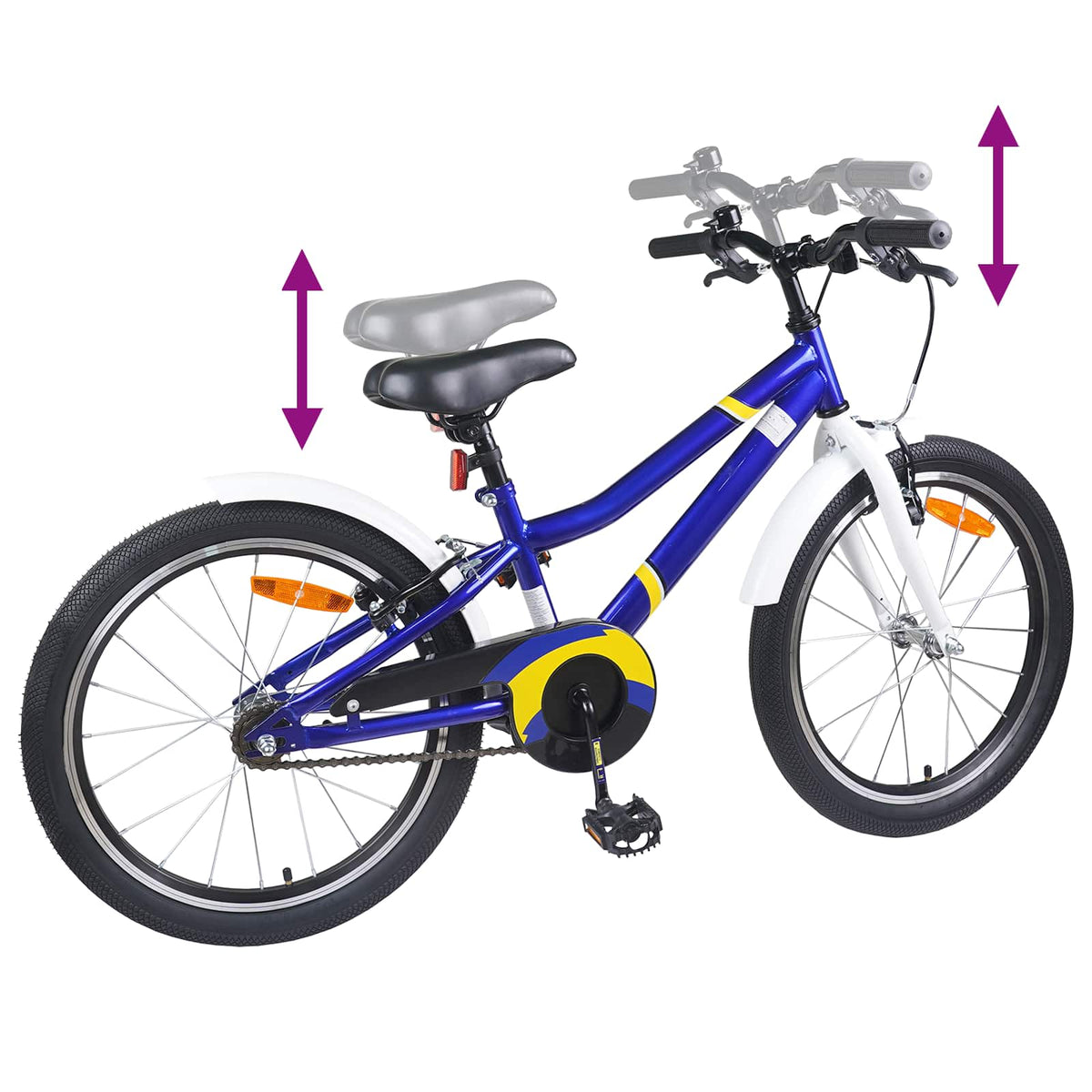 Bicicleta infantil 24 Polegadas para 8-12 anos Azul e Branco — foto 7