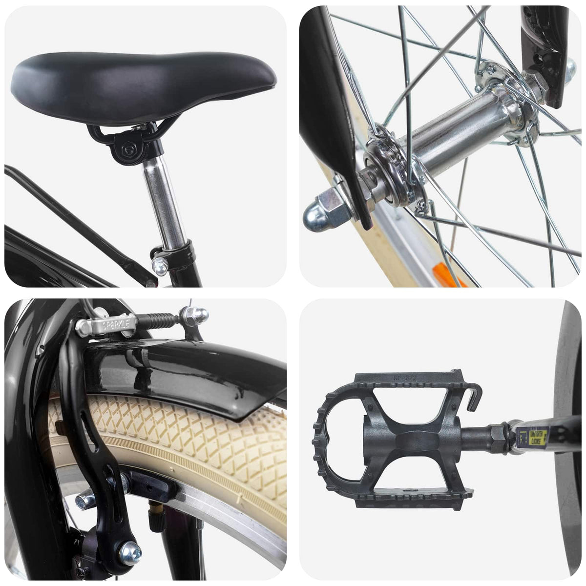 Bicicleta Infantil 24 Polegadas para 8-12 anos Preto — foto 4