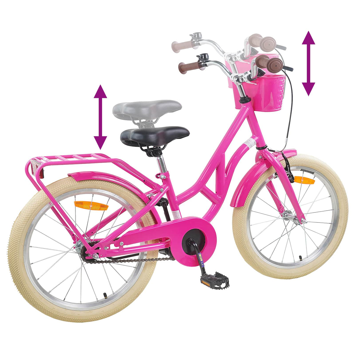 Bicicleta Infantil 24 Polegadas para 8-12 anos Rosa Escuro — foto 7
