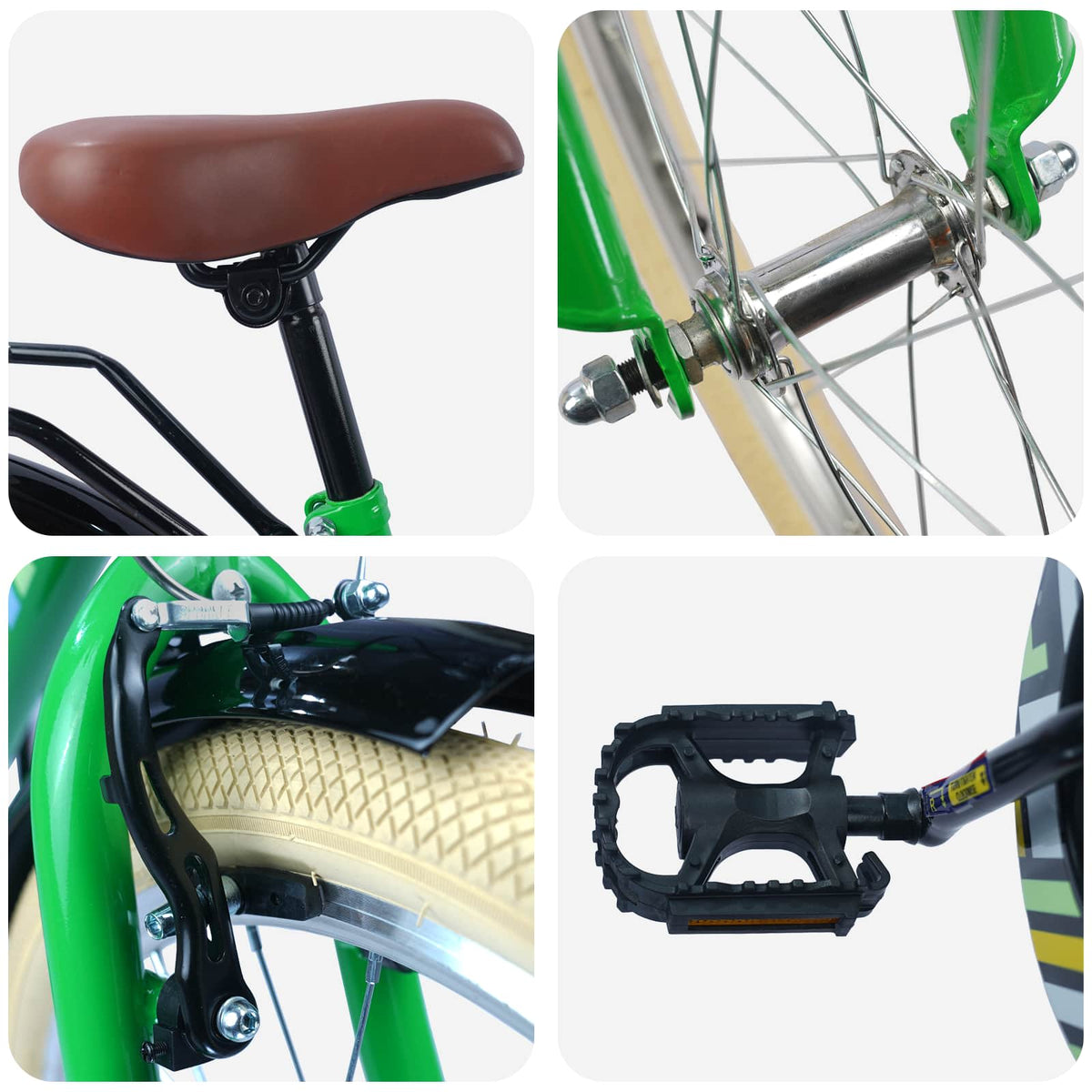 Bicicleta Infantil 24 Polegadas para 8-12 anos Verde — foto 4