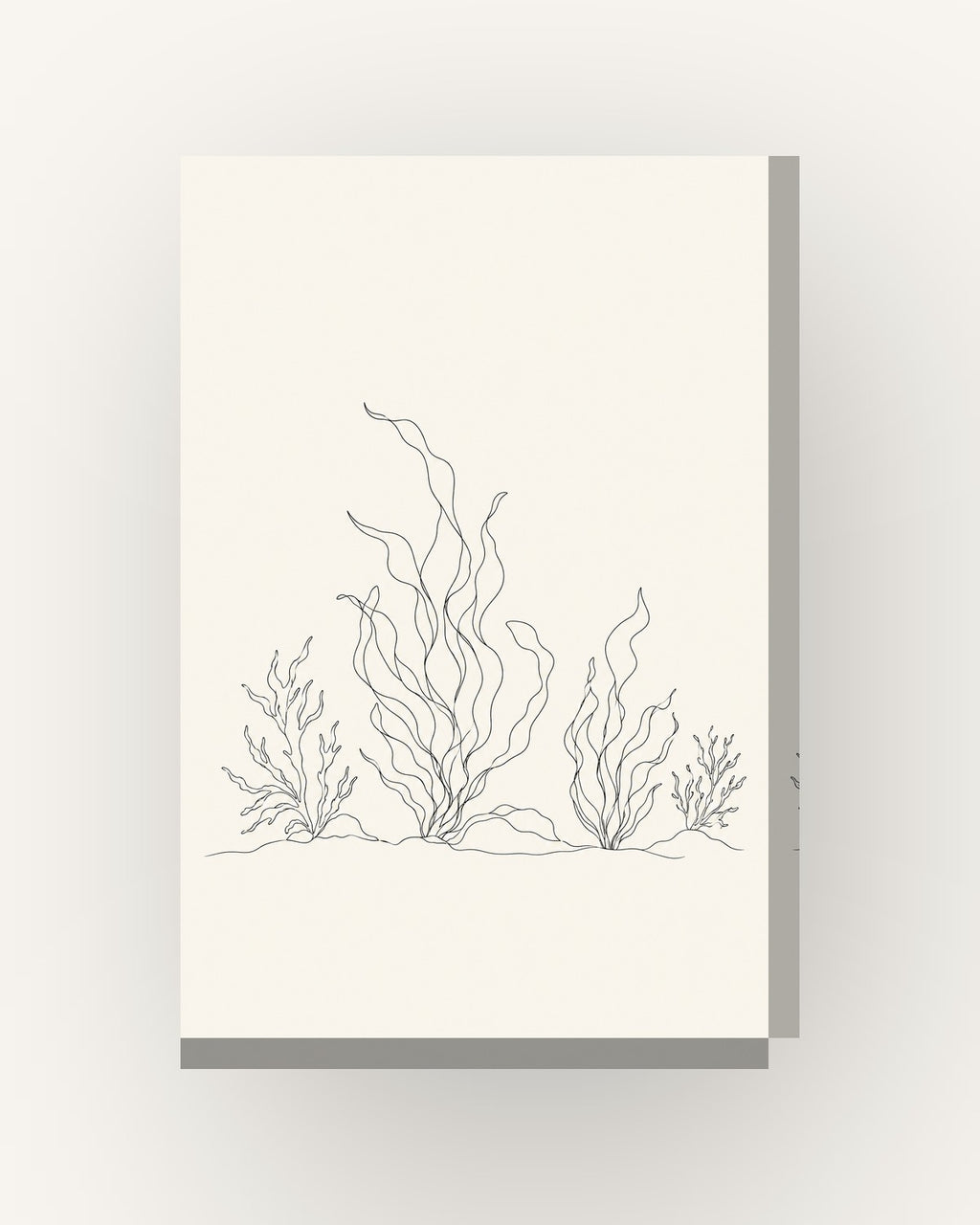 Algas · Line art · Quadro botânico — acabamento:slim